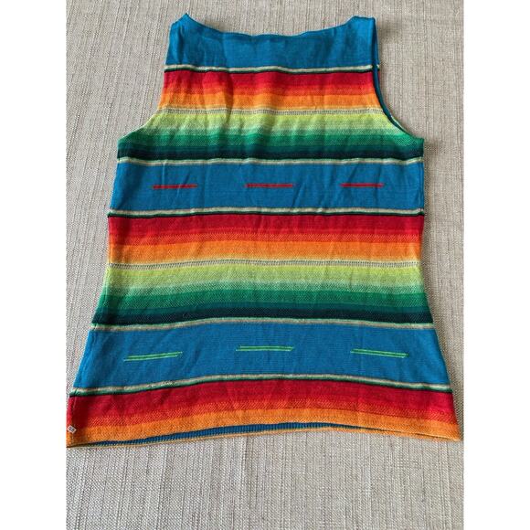 Ralph Lauren Multicolor Striped Tank Top Shirt Cotton Linen Blend M - Picture 6 of 6